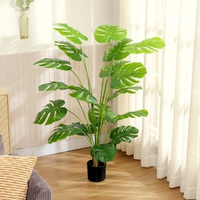 Planta artificial altura de 150 cm, árvore artificial de monstera deliciosa com vaso incluído, para interior, verde
