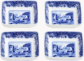 Pratos quadrados em porcelana Blue Italian, conjunto de 4