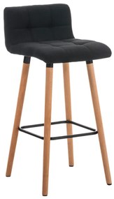 Banco de bar Lincoln em tecido 42 x 94 x 49 cm Preto