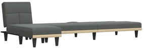 Sofá-cama em forma de L 255x140x70 cm tecido cinzento-escuro