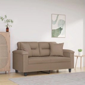 vidaXL Almofadas decoração 2 pcs 40x40 cm microfibra cinza-acastanhado