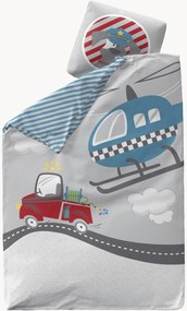Conjunto de roupa de cama para criança em cetim de algodão Heroes