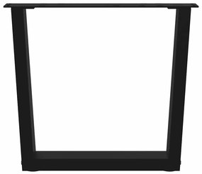 Pés para mesa de centro em V 2 peças preto 60x(42-43,3) cm aço