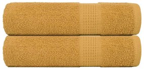 vidaXL Toalhas de banho FROGN 2 pcs 100x150 cm 360 g/m² ouro