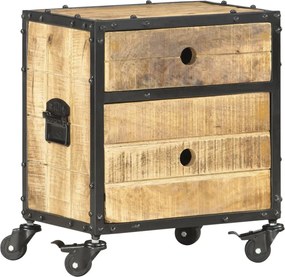 vidaXL Mesa de cabeceira 40x30x50 cm madeira de mangueira áspera