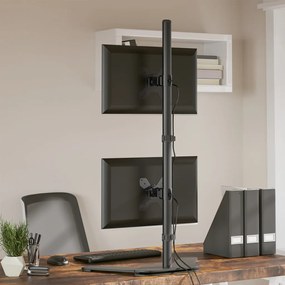 Suporte duplo para monitor VESA 75/100 mm aço preto