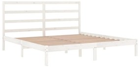 Estrutura de cama super king 180x200 cm madeira maciça branco