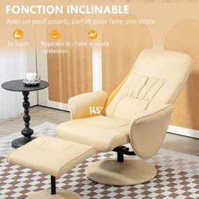 Poltrona Reclinável com Apoio para os Pés, 76 x 81 x 101 cm, Rotação a 360°