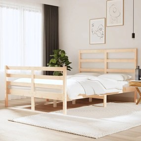 Estrutura de cama pequena casal 120x190 cm pinho maciço