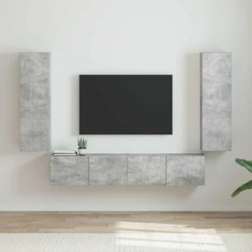 vidaXL Armário de TV de Parede 2 pcs Concreto 30 x 31 x 100 cm
