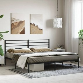 Estrutura de cama em metal com cabeceira 180x200 cm preto