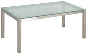 Conjunto de mesa com tampo em vidro temperado 180 x 90 cm e 6 cadeiras rattan sintético GROSSETO Beliani