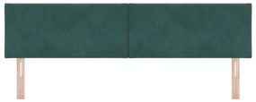Cabeceira Blocos de Diamante Veludo Verde Escuro 180 cm