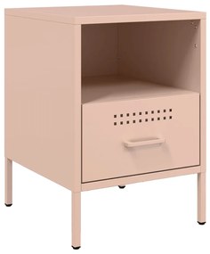 Mesas de cabeceira 2 pcs 36x39x50,5 cm aço rosa