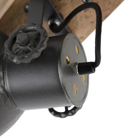 Projetores industriais cinzento escuro com madeira de manga 2 luzes - Mangoes