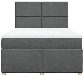 Cama com molas/colchão 140x200 cm tecido cinzento-escuro