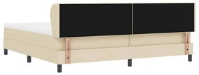 Cama Box Spring com Colchão Creme 200x200 cm Tecido