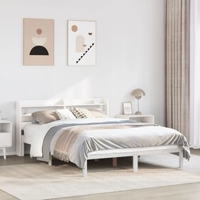 vidaXL Cama sem colchão 120x190 cm madeira de pinho maciça branco