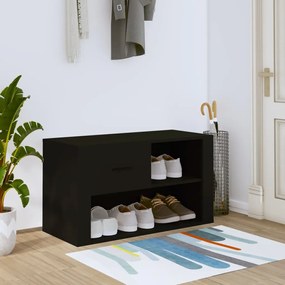 vidaXL Sapateira 80x35x45 cm derivados de madeira preto