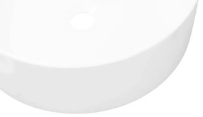 Lavatório redondo branco cerâmica 40x15 cm