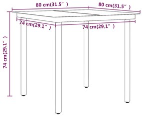 3 pcs conjunto de jantar para jardim com almofadões preto