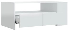 Mesa de centro 102x55x42 cm madeira processada branco brilhante