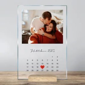 Calendário em vidro, data significativa com fotografia