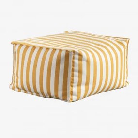 Puff Retangular 75x65 Cm Em Tecido Sandel Amarelo Caril - Sklum