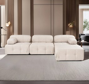 Sofá de Canto Doblo – Castanho Claro – 300x200 cm