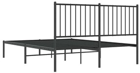 Estrutura de cama com cabeceira 135x190 cm metal preto