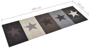 Tapete de cozinha lavável com design estrelas 60x300 cm