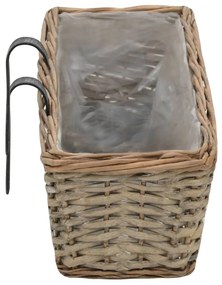 Floreira de varanda 2 pcs 80 cm vime com forro em PE