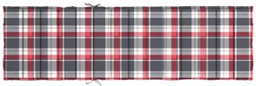 Almofadão p/ espreguiçadeira tecido oxford xadrez vermelho