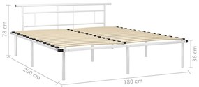 Estrutura de cama em metal 180x200 cm branco
