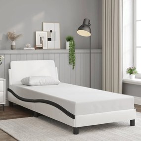 Estrutura de cama c/ cabeceira couro artificial 90x190cm