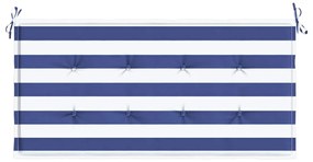 Almofadão p/ banco jardim 100x50x4 cm tecido oxford azul/branco