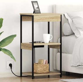 vidaXL Armário de Cabeceira Carvalho Sonoma 41 x 31 x 76 cm