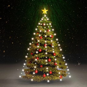 Cordão de luzes árvore de Natal 210 luzes LED 210cm branco frio