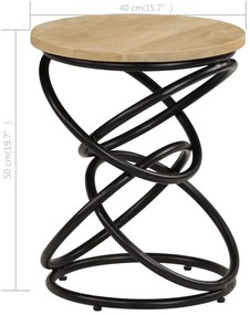 Mesa de extremidade madeira de mangueira maciça 40x50 cm