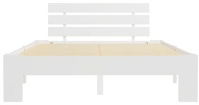 Estrutura de cama com cabeceira 140x200 cm pinho maciço branco
