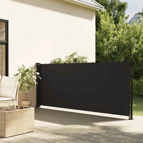 Toldo lateral retrátil 140x500 cm preto