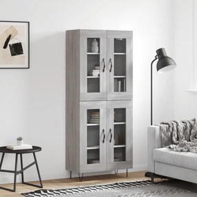vidaXL Armário alto 69,5x34x180 cm derivados de madeira sonoma cinza