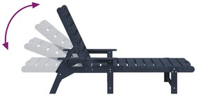 Espreguiçadeiras vidaXL 2 pcs Azul-marinho 162x53x98.5 cm HDPE, Espreg