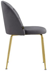 Cadeira Laget Gold Veludo - Cinza