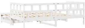 Sofá-cama com gavetão e gavetas sem colchão 90x200 cm branco
