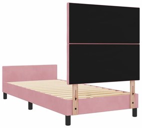 Estrutura de Cama vidaXL Rosa 90x200 cm Veludo