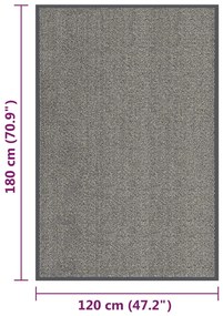 Tapete de entrada tufado 120x180 cm castanho-claro