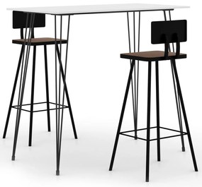 3 pcs conjunto de bar branco