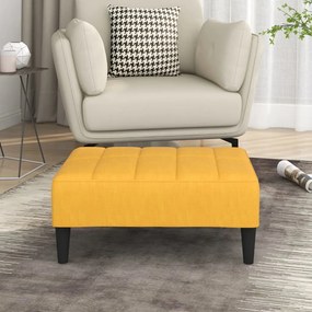 vidaXL Apoio de pés 78x56x32 cm tecido amarelo