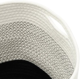 Cestos de arrumação 2 pcs algodão branco e preto